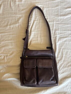 Fossil Dark Brown Leather Crossbody Bag